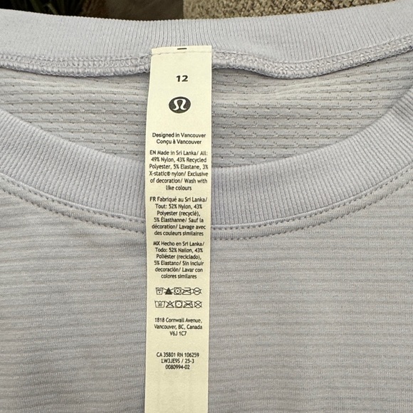 Lululemon Athletica Swiftly Relaxed Lavender Long Sleeve Top - Picture 2 of 3